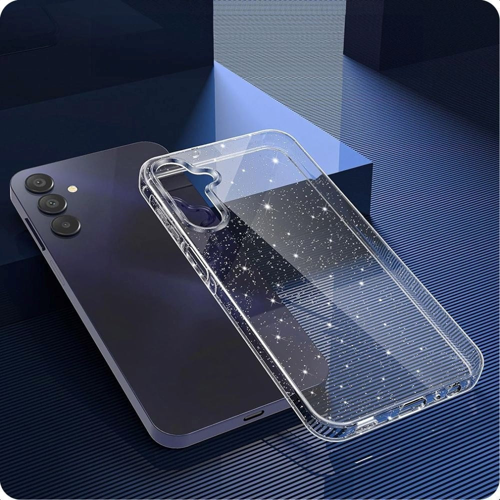 Samsung Galaxy S25 Tech-Protect Flexair Fleksibelt Plast Cover - Gennemsigtig / Glimmer