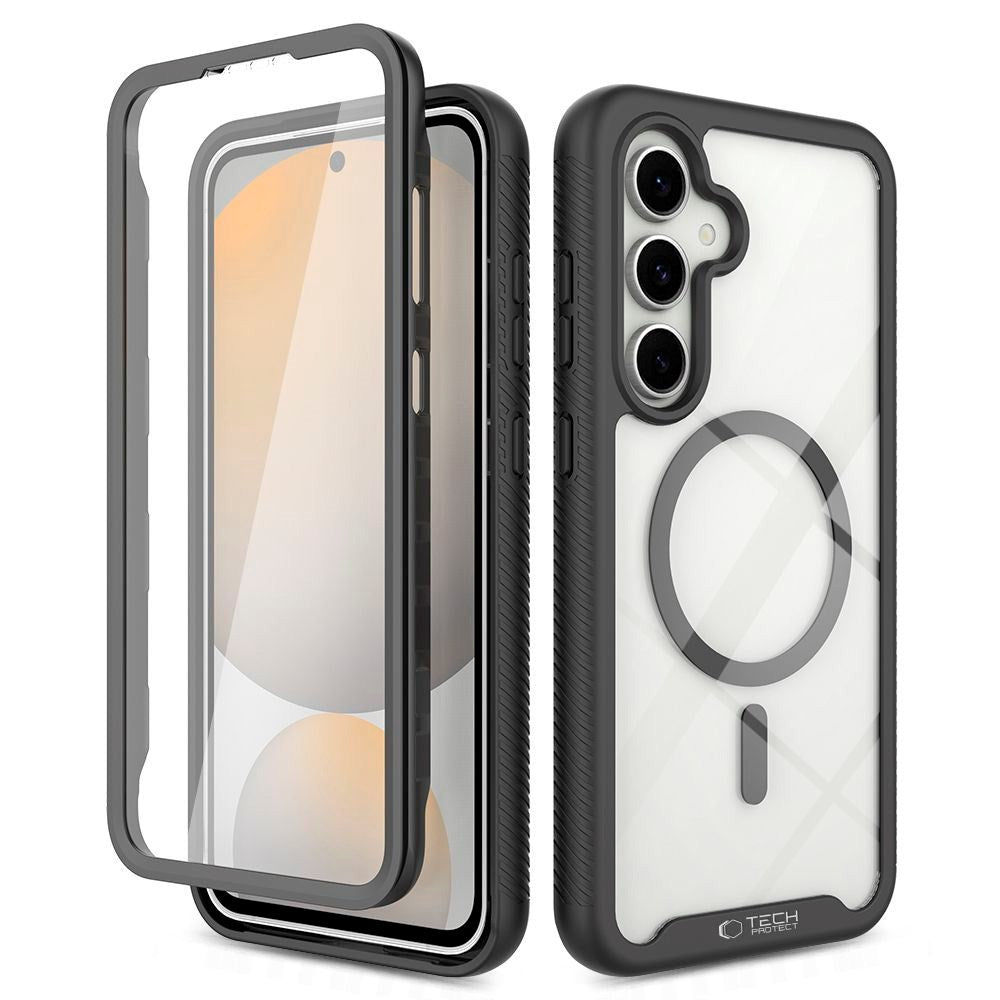 Samsung Galaxy S25 Tech-Protect Defense Hybrid Cover - MagSafe Kompatibel - Gennemsigtig / Sort