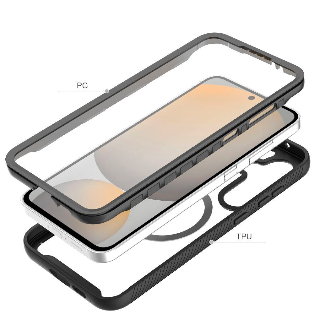 Samsung Galaxy S25 Tech-Protect Defense Hybrid Cover - MagSafe Kompatibel - Gennemsigtig / Sort