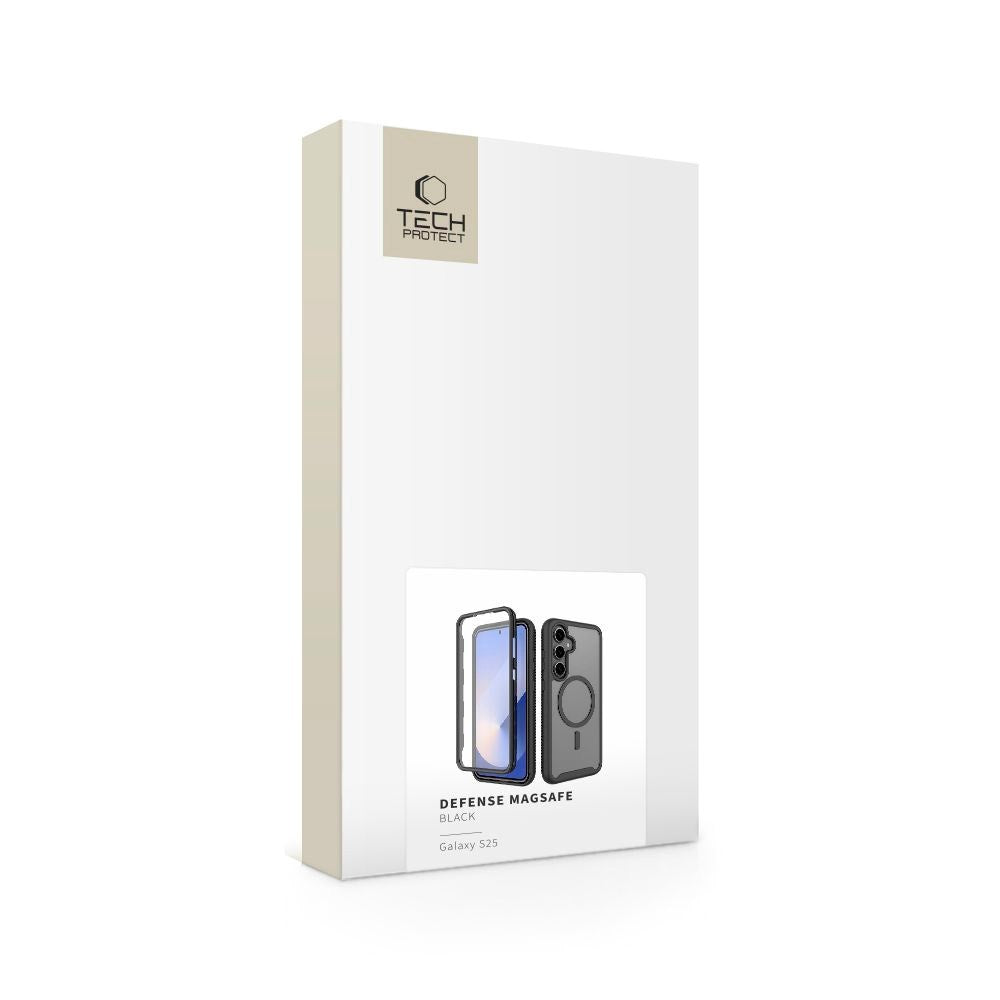 Samsung Galaxy S25 Tech-Protect Defense Hybrid Cover - MagSafe Kompatibel - Gennemsigtig / Sort