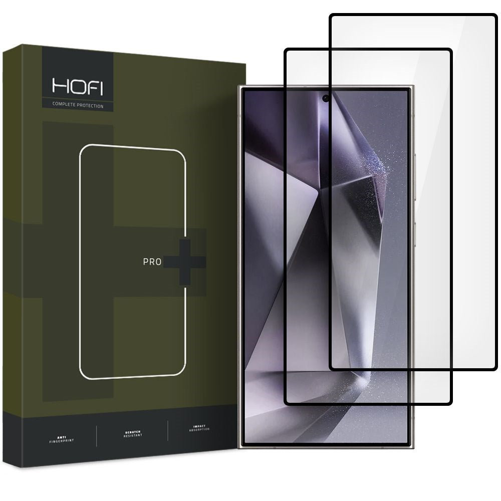 Samsung Galaxy S25 Ultra Hofi Glass Pro+ Skærmbeskyttelse - Case Friendly - 2-Pak - Sort Kant