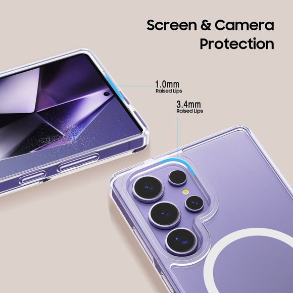 Samsung Galaxy S25 Ultra Tech-Protect Flexair Hybrid Cover - MagSafe Kompatibel - Gennemsigtig