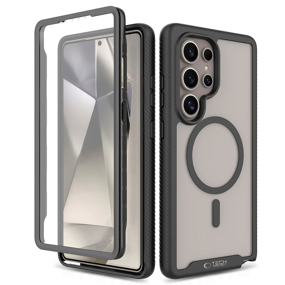 Samsung Galaxy S25 Ultra Tech-Protect Defense Hybrid Cover - MagSafe Kompatibel - Gennemsigtig / Sort