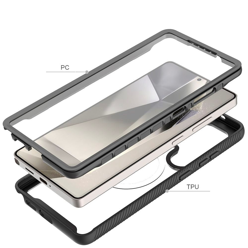 Samsung Galaxy S25 Ultra Tech-Protect Defense Hybrid Cover - MagSafe Kompatibel - Gennemsigtig / Sort