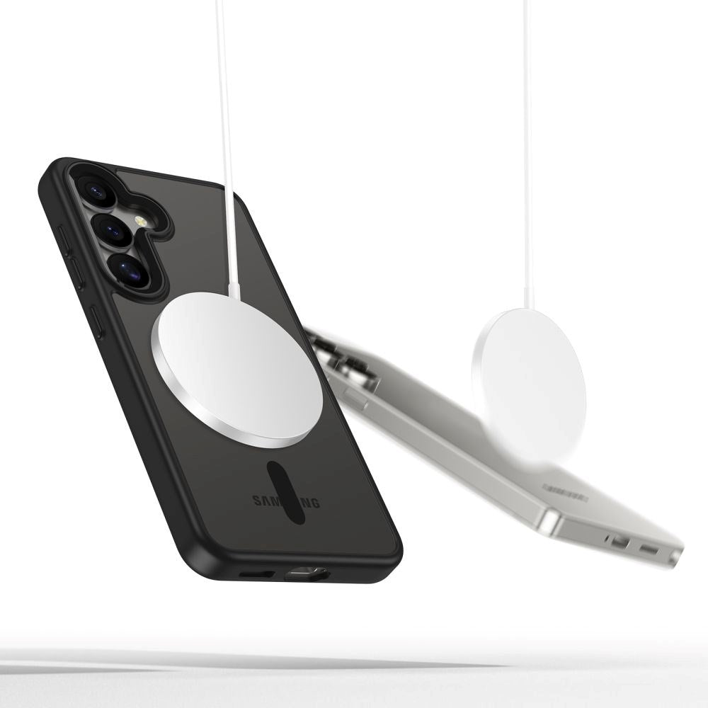 Samsung Galaxy S25 Tech-Protect Magmat Cover - MagSafe Kompatibel - Gennemsigtig / Sort