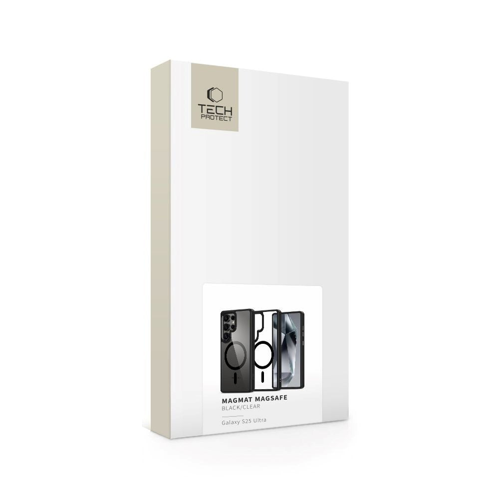 Samsung Galaxy S25 Ultra Tech-Protect Magmat Cover - MagSafe Kompatibel - Gennemsigtig / Sort