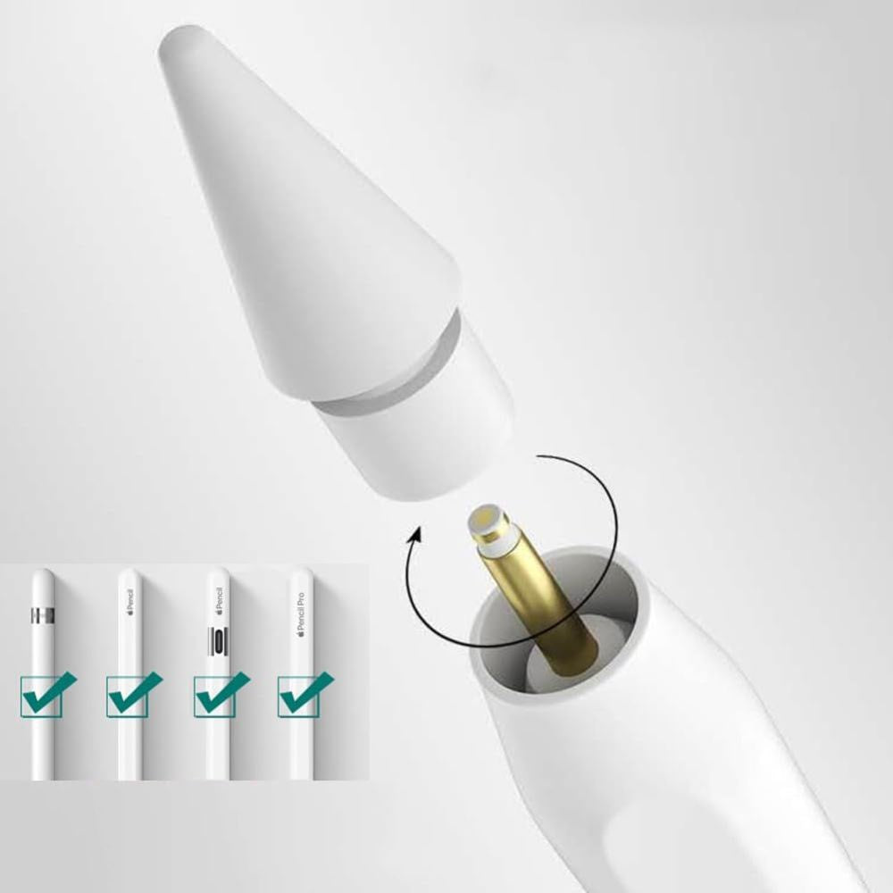 Tech-Protect Apple Pencil Spidser - 4 stk - Hvid