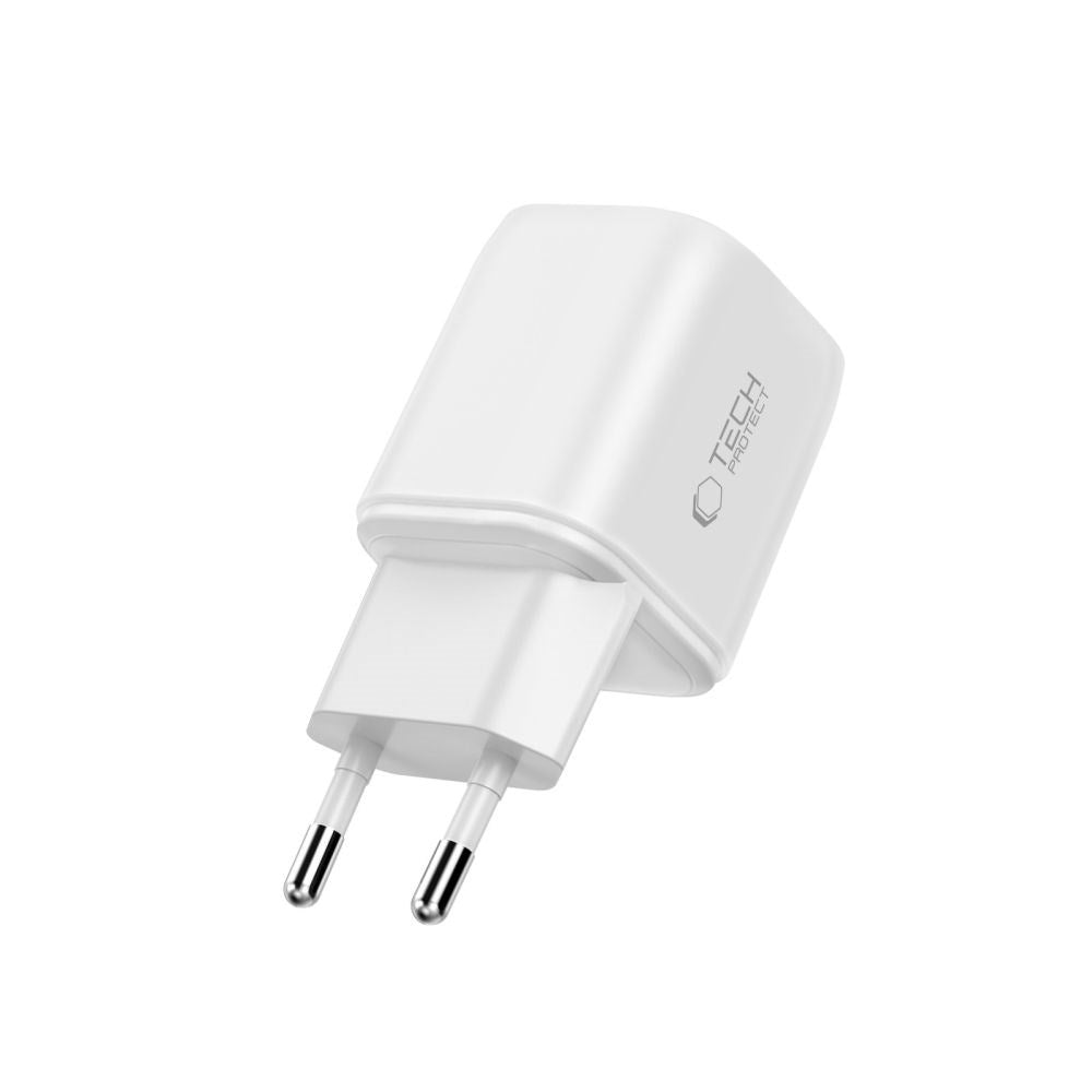 Tech-Protect 100W Vægoplader - 1 x USB-A - 2 x USB-C - Hvid
