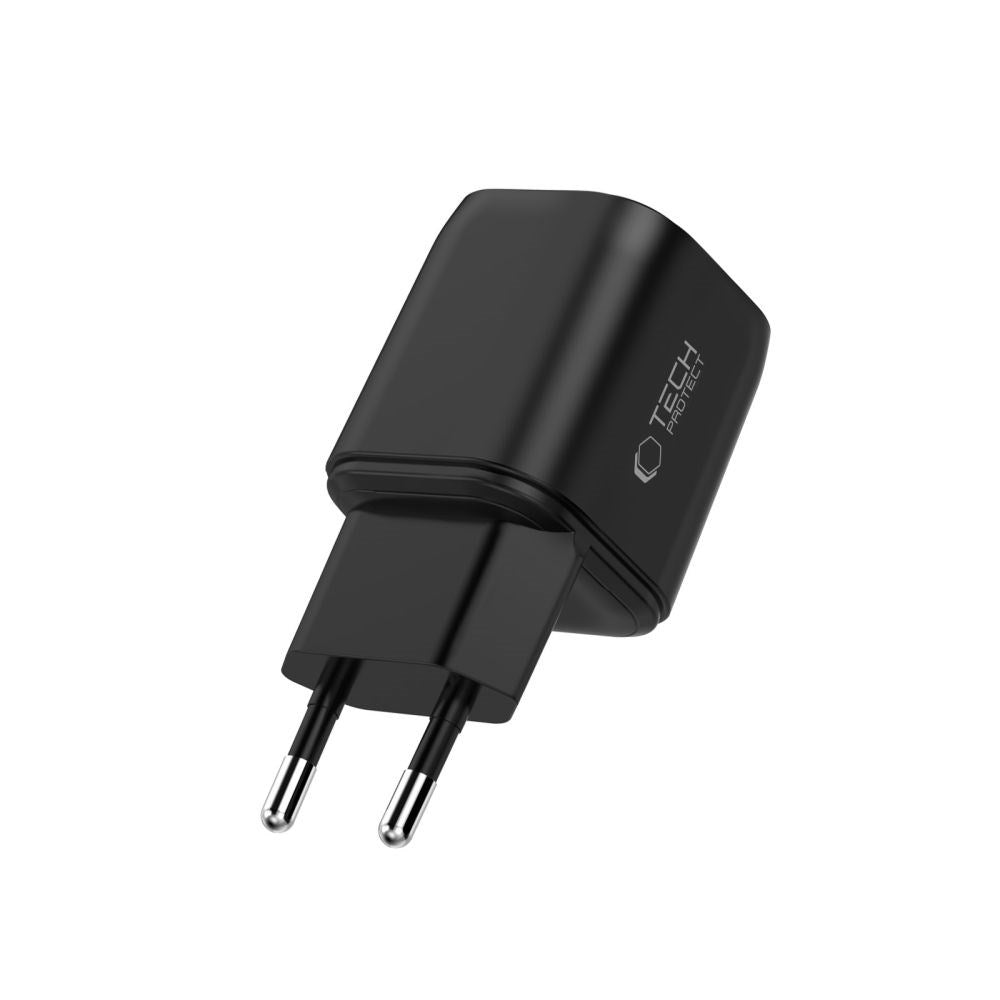 Tech-Protect 100W Vægoplader - 1 x USB-A - 2 x USB-C - Sort