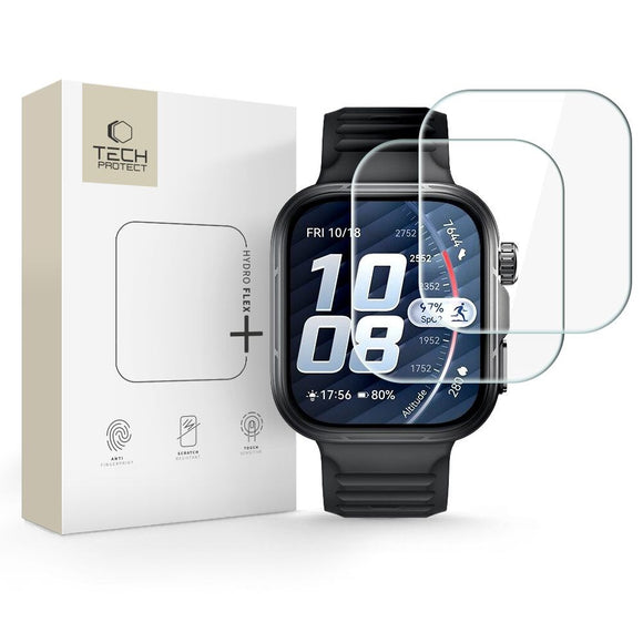 Huawei Watch Fit 5 Pro Tech-Protect Hydro Flex+ Skærmbeskyttelsesglas - 2 stk. - Gennemsigtig