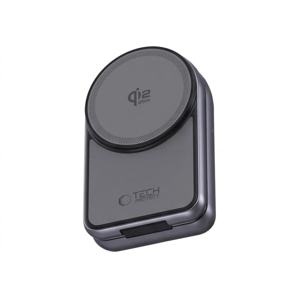 Tech-Protect A53 3-in-1 25W Trådløs Oplader: Smartphone & Smartwatch & Høretelefoner - MagSafe / Qi2 Kompatibel - Mørkegrå