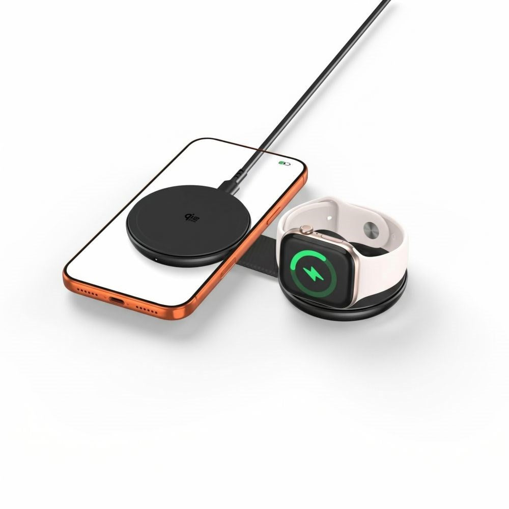 Trådløs 2-i-1 MagSafe Oplader Tech-Protect A55 25W - Sort