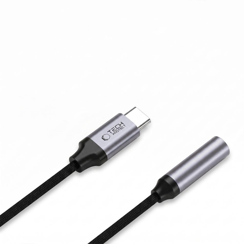 USB-C Til Mini Jack 3.5mm DAC Adapter Tech-Protect UltraBoost - Grå