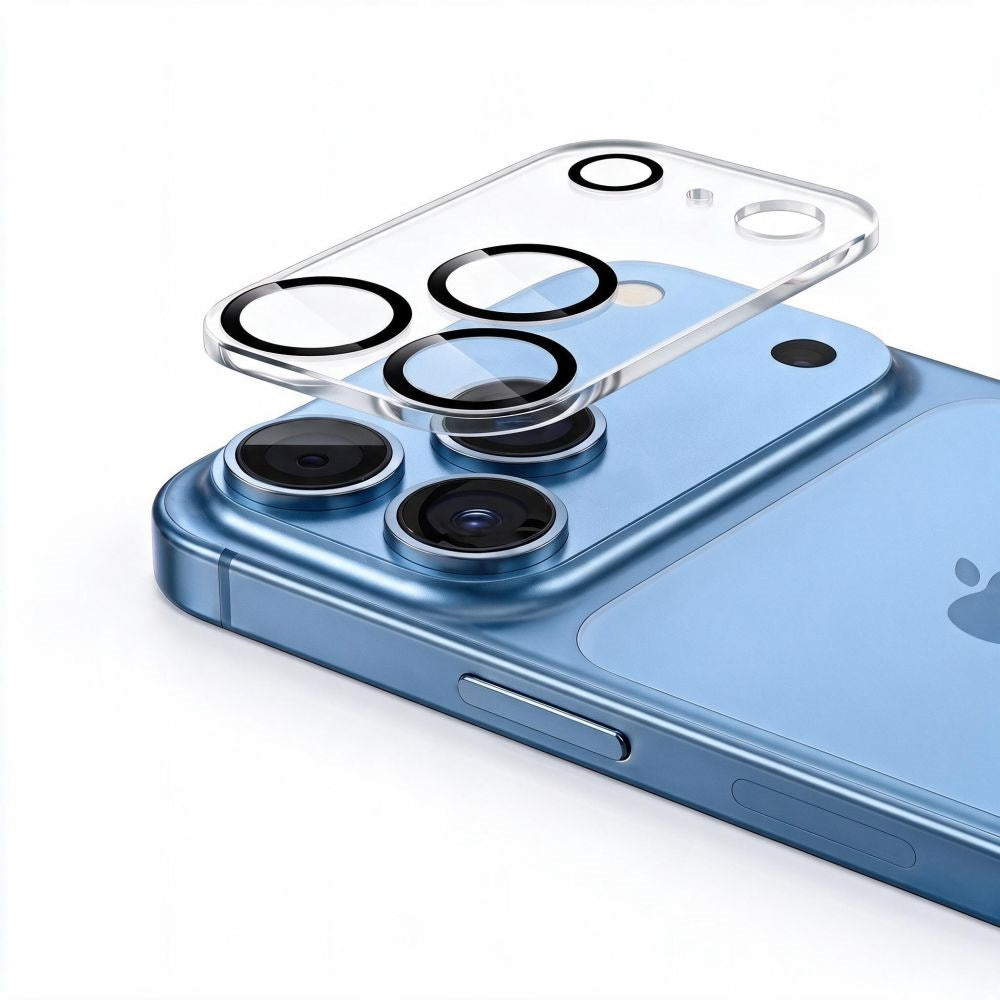 iPhone 18 Pro Tech-Protect Cam Fit+ Kameralinsebeskyttelsesglas - Gennemsigtig / Sort