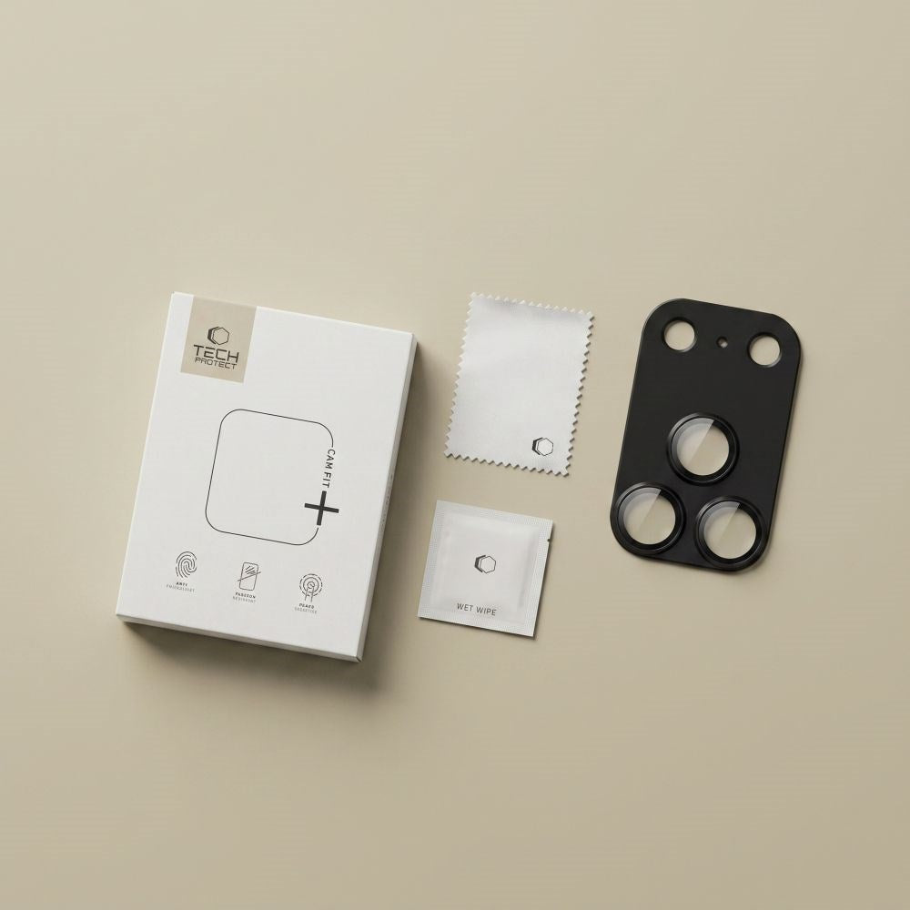 iPhone 18 Pro Tech-Protect CamFull Fit+ Kameralinsebeskyttelsesglas - Sort