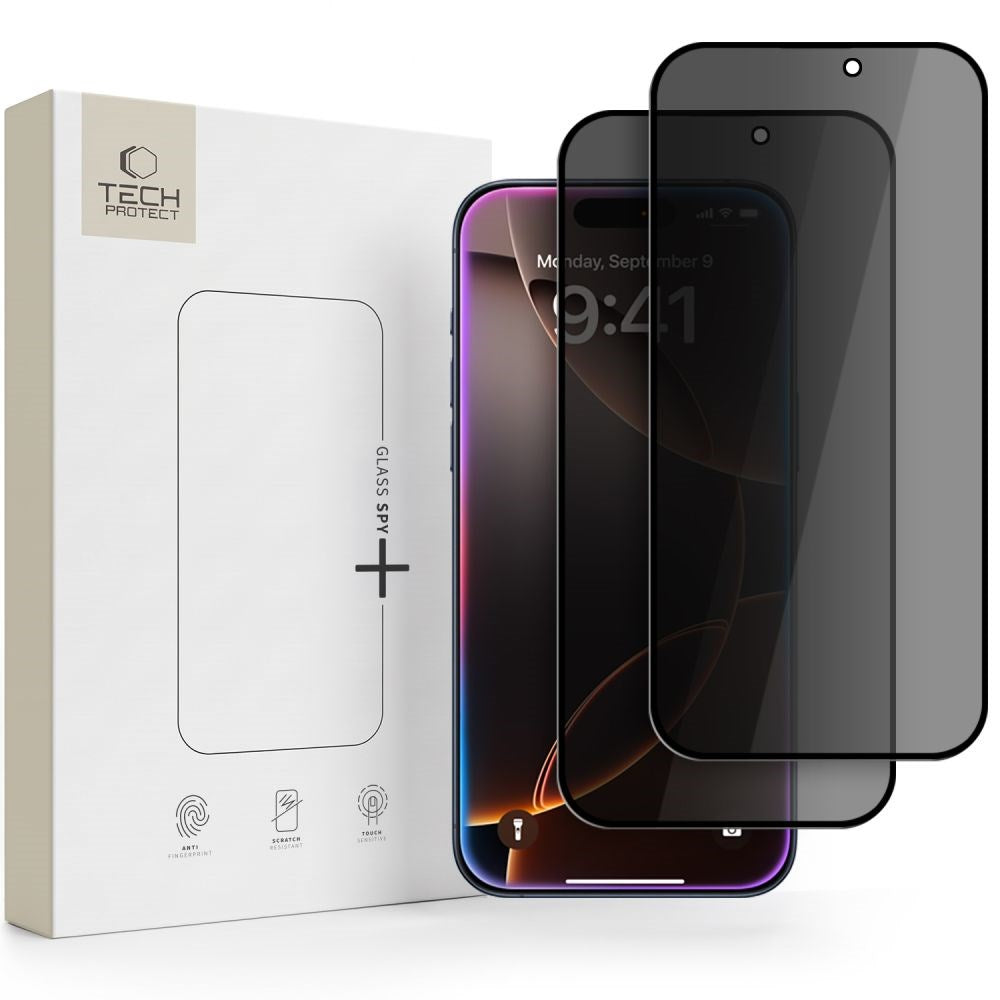 iPhone 18 Pro Max Tech-Protect Hærdet Skærmbeskyttelsesglas - Privacy Funktion - 2 stk. - Gennemsigtig