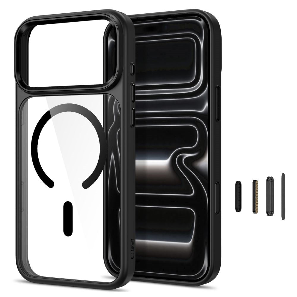 iPhone 18 Pro / 17 Pro Tech-Protect MagMat Cover - MagSafe Kompatibel - Gennemsigtig / Sort
