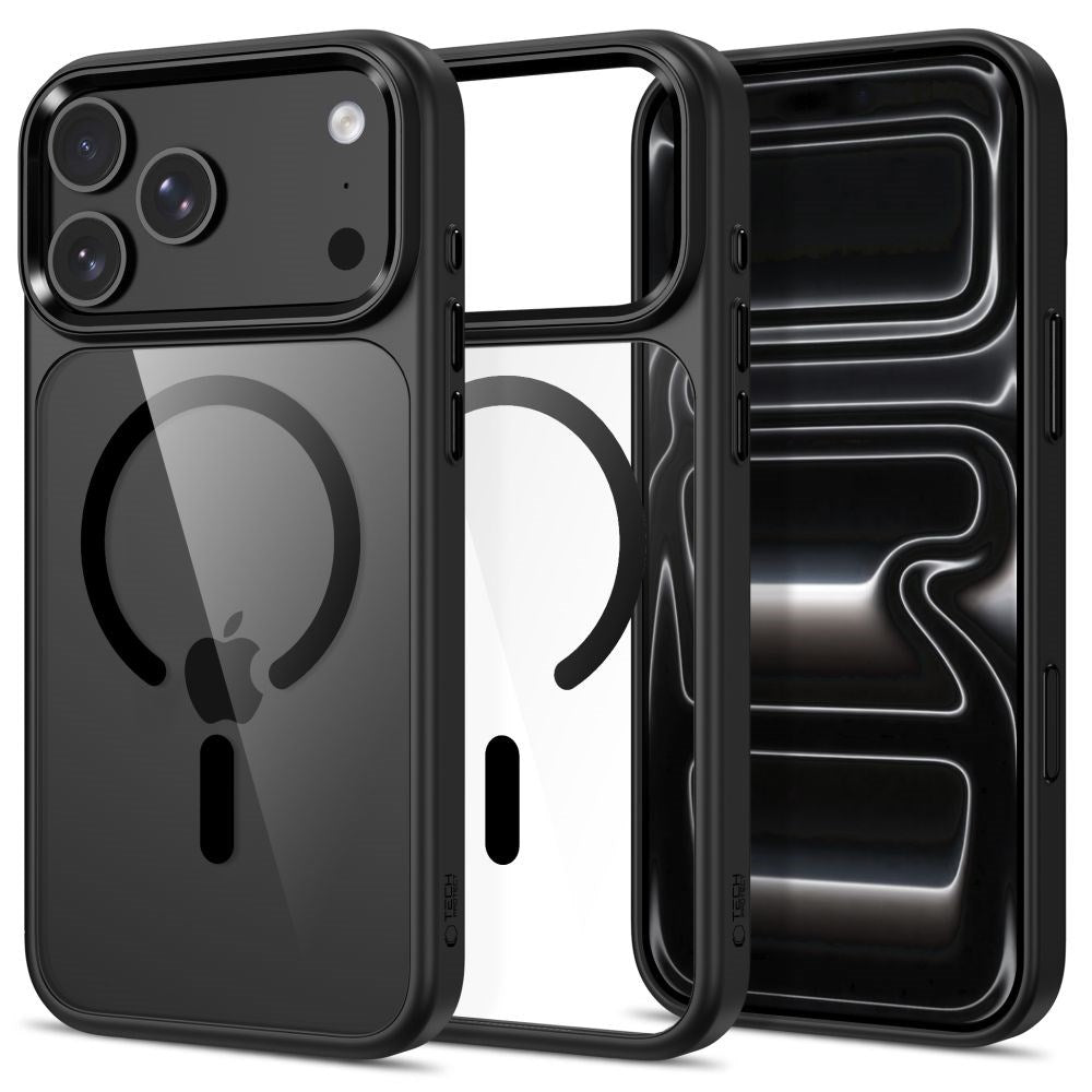 iPhone 18 Pro Max / 17 Pro Max Tech-Protect MagMat Cover - MagSafe Kompatibel - Gennemsigtig / Sort