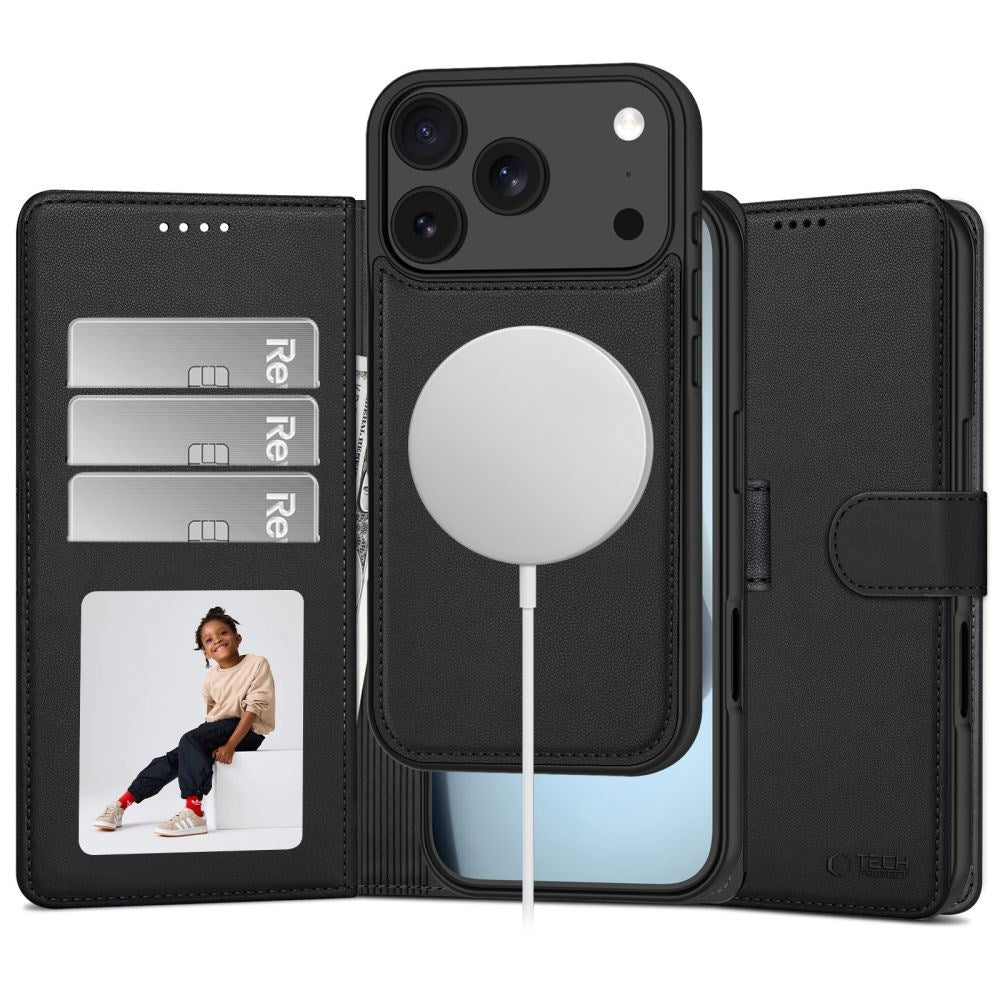 iPhone 18 Pro Max / 17 Pro Max Tech-Protect Wallet Flipcover - MagSafe Kompatibel - Sort