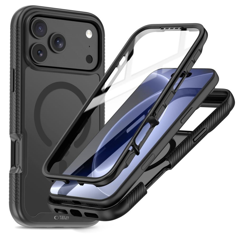 iPhone 18 Pro / 17 Pro Tech-Protect Defense Cover m Skærmbeskyttelse - MagSafe Kompatibel - Matte Black