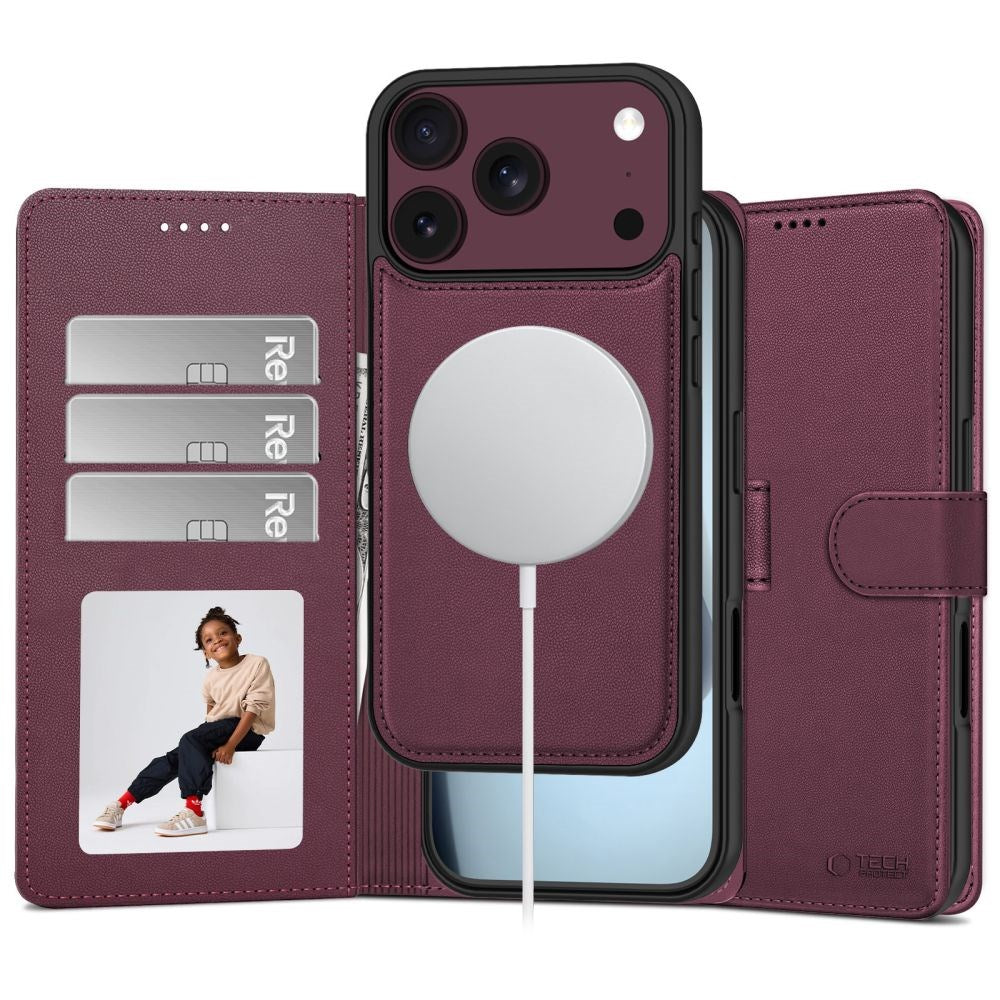 iPhone 18 Pro / 17 Pro Tech-Protect Wallet Flipcover - MagSafe Kompatibel - Rød