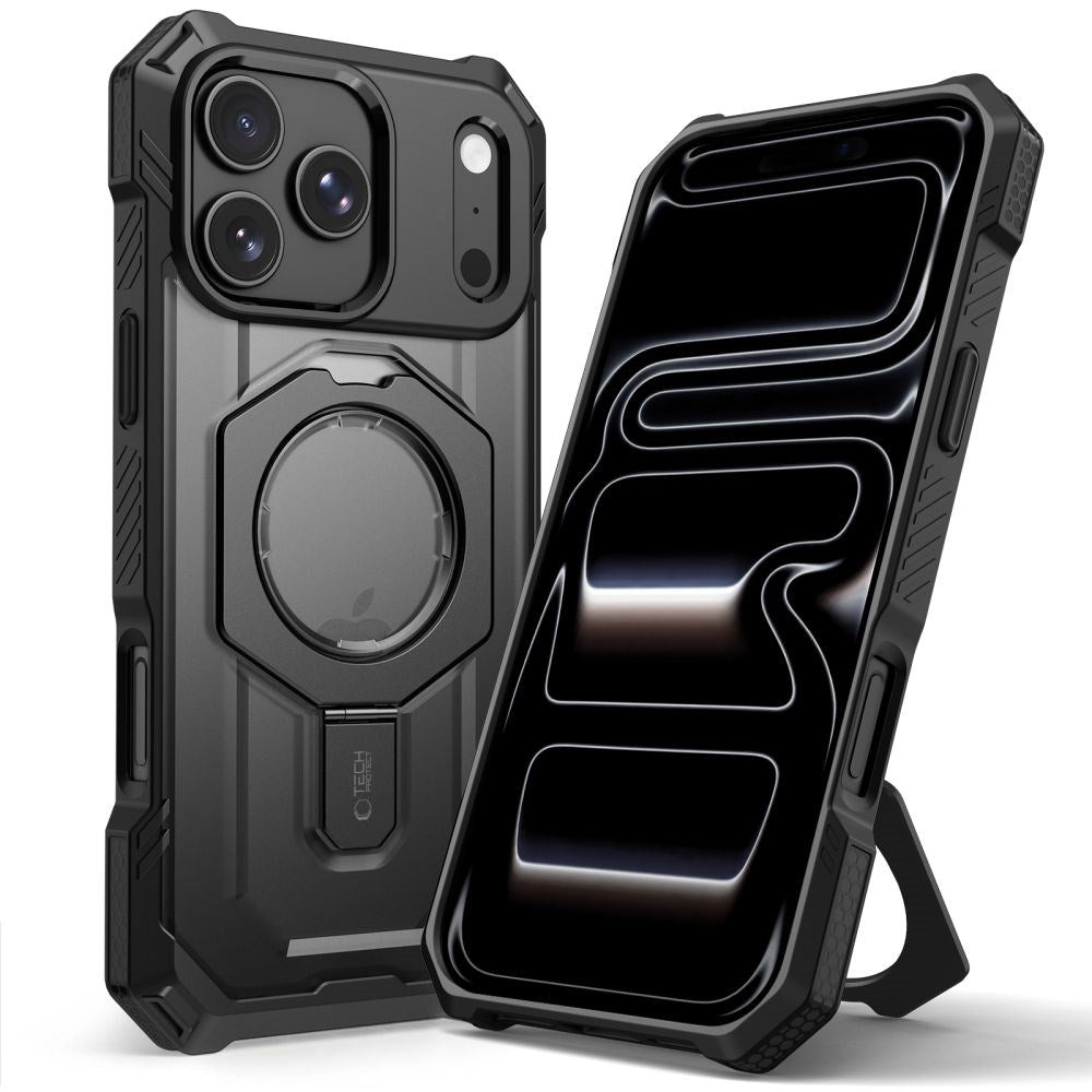 iPhone 18 Pro Max / 17 Pro Max Tech-Protect MagForce Cover m. Ståfunktion - MagSafe Kompatibel - Sort
