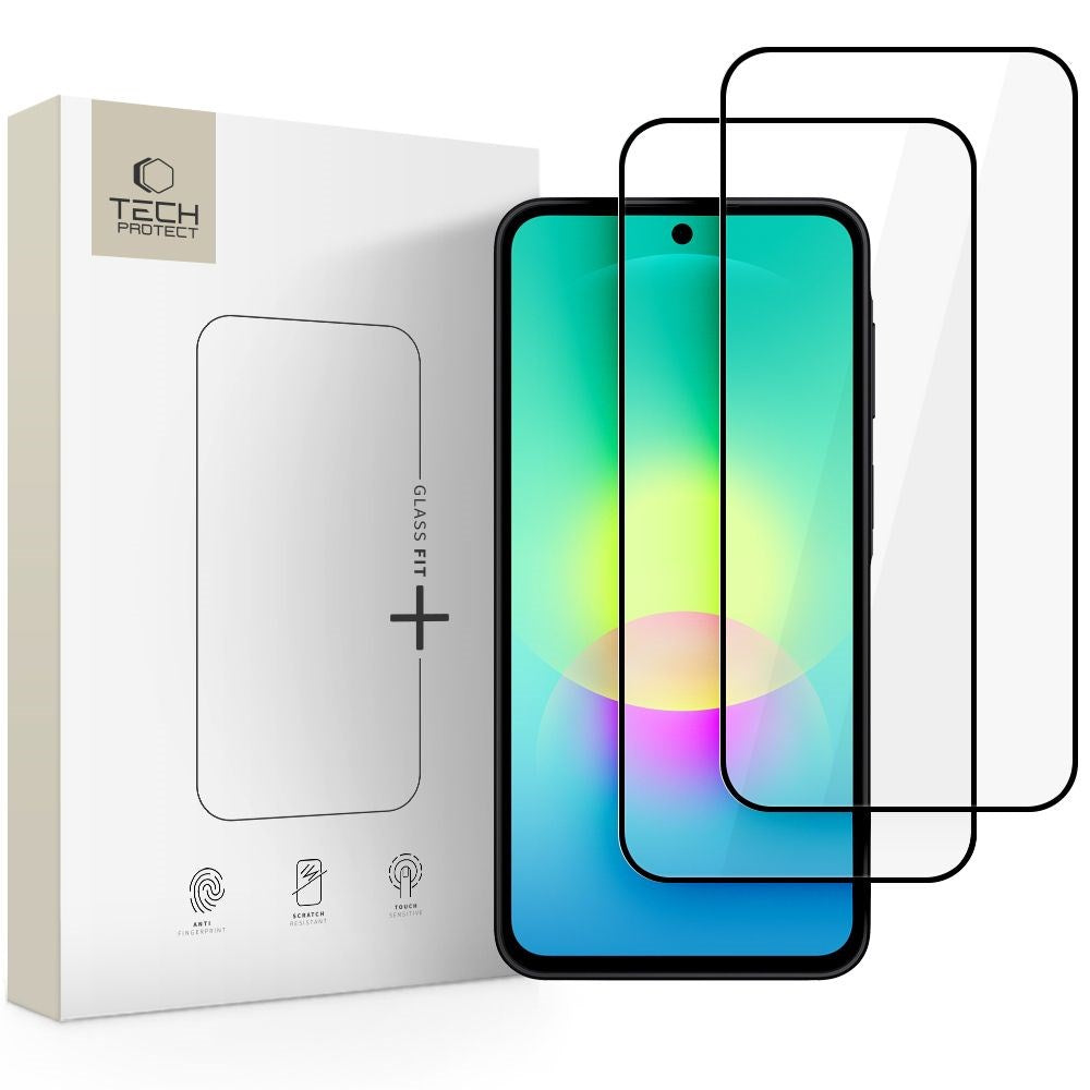 Samsung Galaxy A27 Tech-Protect Glass Fit+ Hærdet Skærmbeskyttelsesglas - 2 stk - Gennemsigtig / Sort Kant