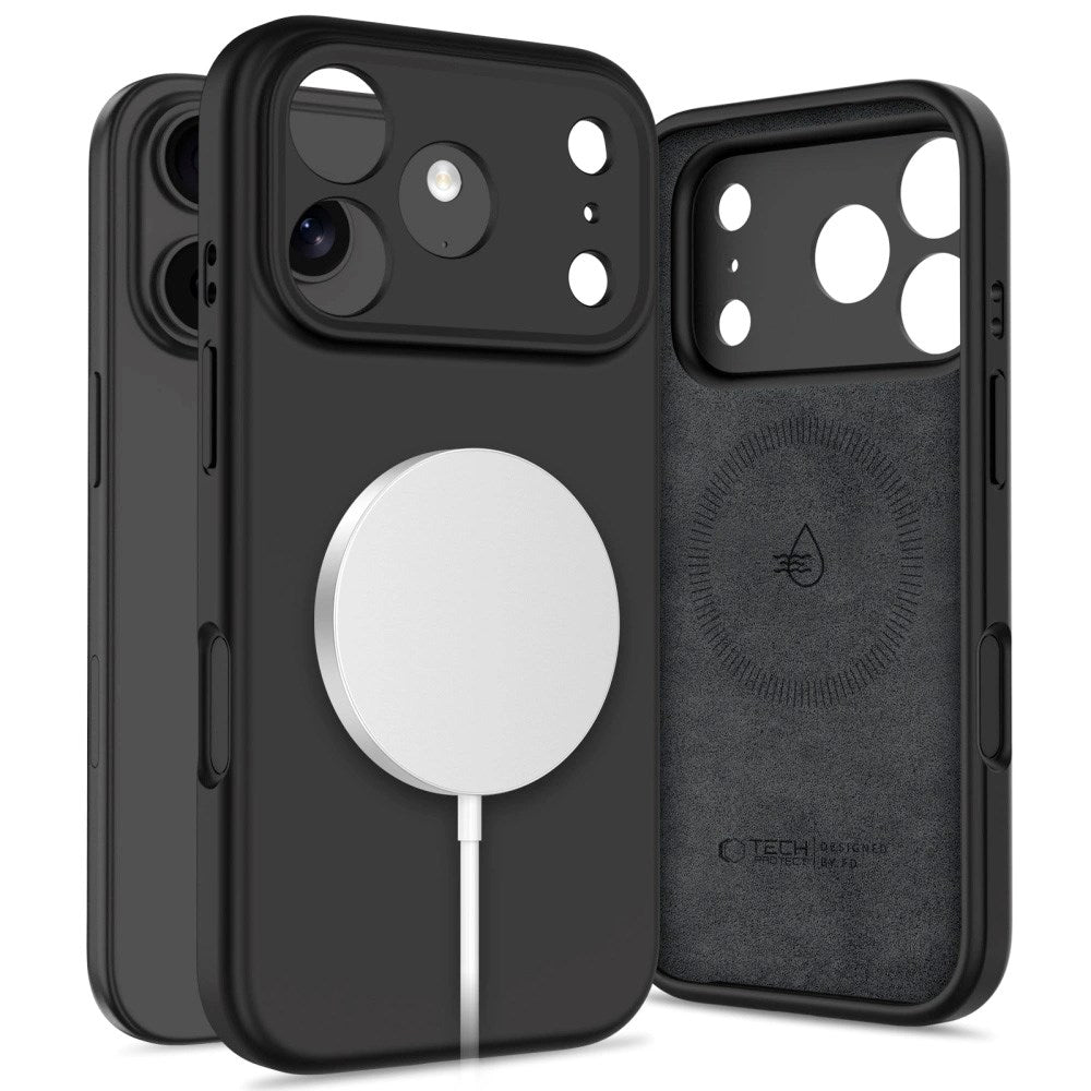 iPhone 17 Pro Max Tech-Protect Silicone Cover - MagSafe Kompatibel - Sort