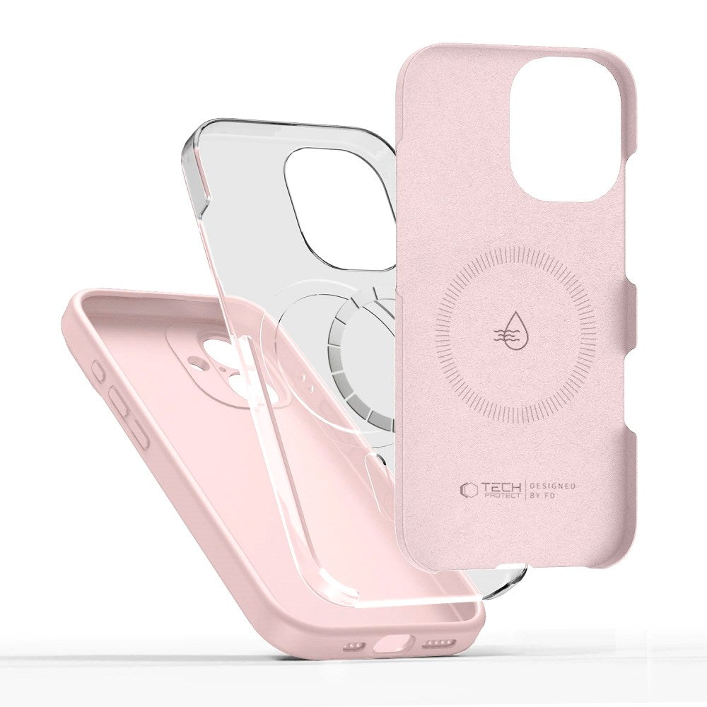iPhone 17 Tech-Protect Silicone Cover - MagSafe Kompatibel - Lyserød