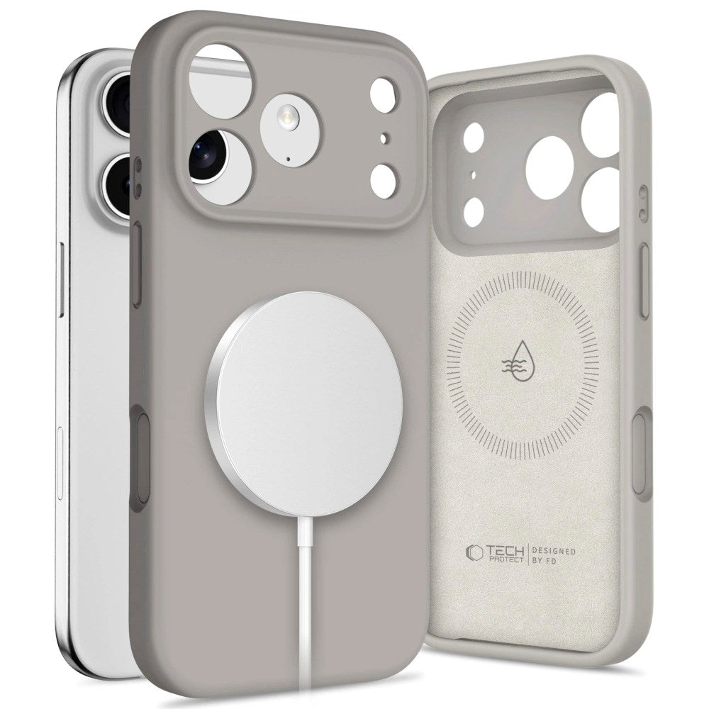 iPhone 17 Pro Max Tech-Protect Silicone Cover - MagSafe Kompatibel - Grå