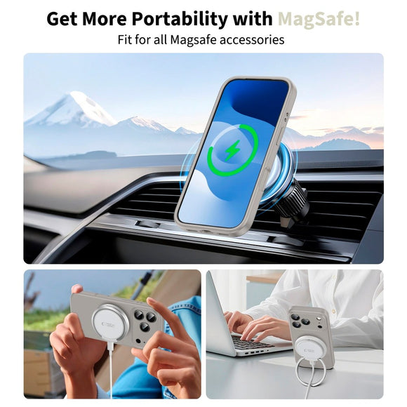 iPhone 17 Pro Max Tech-Protect Silicone Cover - MagSafe Kompatibel - Grå