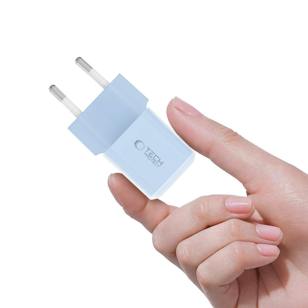 Tech-Protect NCM25 Vægoplader m. 25W - 1 x USB-C - Blå