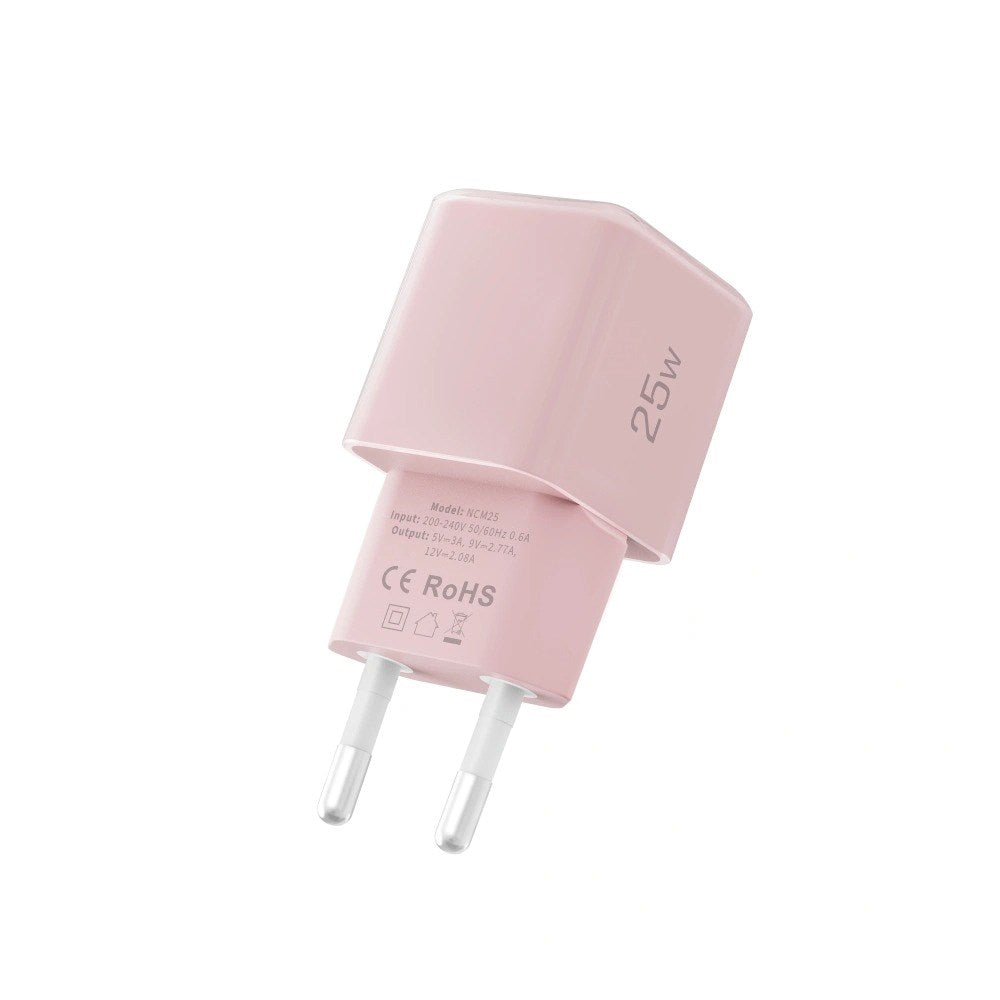 Tech-Protect NCM25 Vægoplader m. 25W - 1 x USB-C - Lyserød