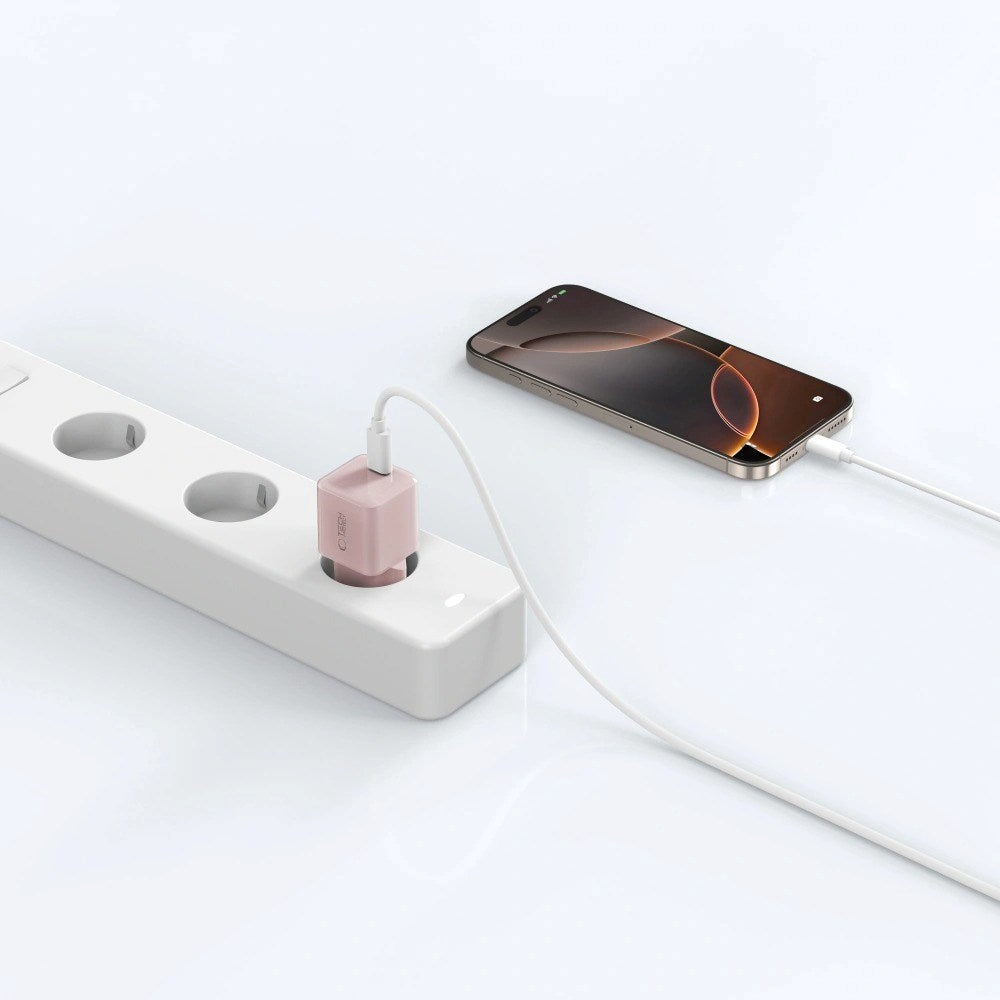 Tech-Protect NCM25 Vægoplader m. 25W - 1 x USB-C - Lyserød