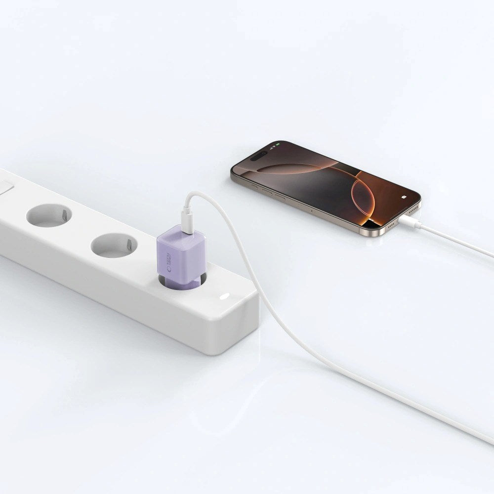 Tech-Protect NCM25 Vægoplader m. 25W - 1 x USB-C - Lilla
