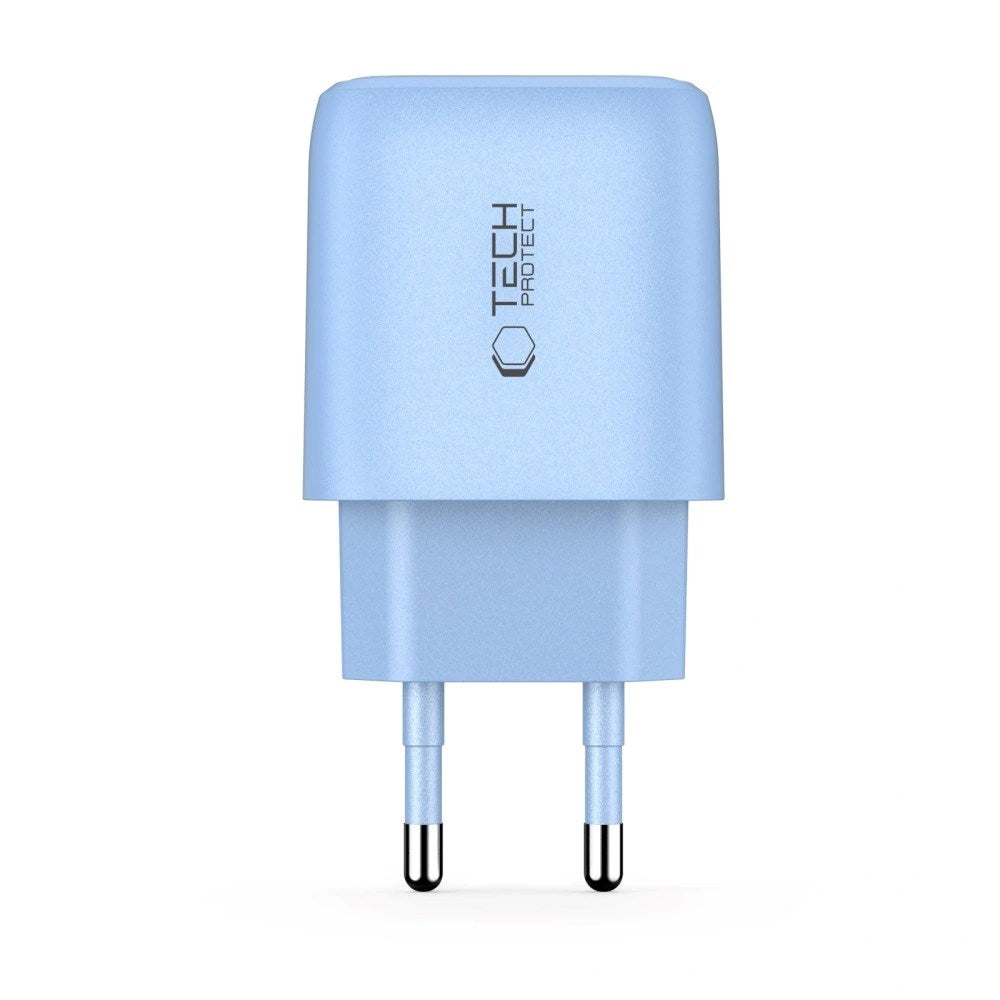 Tech-Protect NCA30 Vægoplader m. 30W - 1 x USB-A & 1 x USB-C - Blå