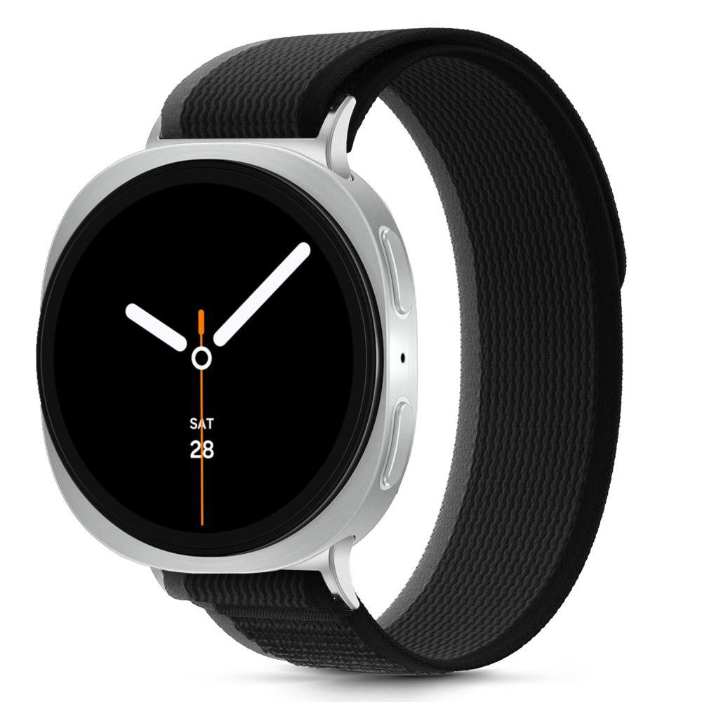 Samsung Galaxy Watch 8 / 9 / Classic (40 / 44 / 46mm) Tech-Protect Nylon Stripe Urrem - Sort / Orange