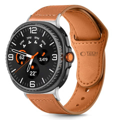 Tech-Protect Samsung Galaxy Watch 8 / 8 Classic (40 / 44 / 46mm) Leatherfit Ægte Læder Urrem - Brun