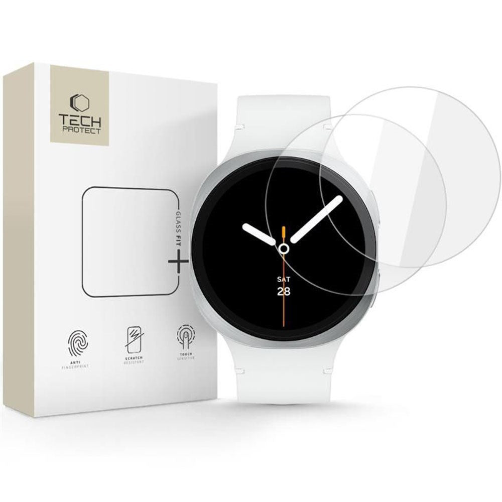 Samsung Galaxy Watch 8 / 9 (40mm) Tech-Protect Glass Fit+ Hærdet Beskyttelsesglas - 2 stk - Gennemsigtig