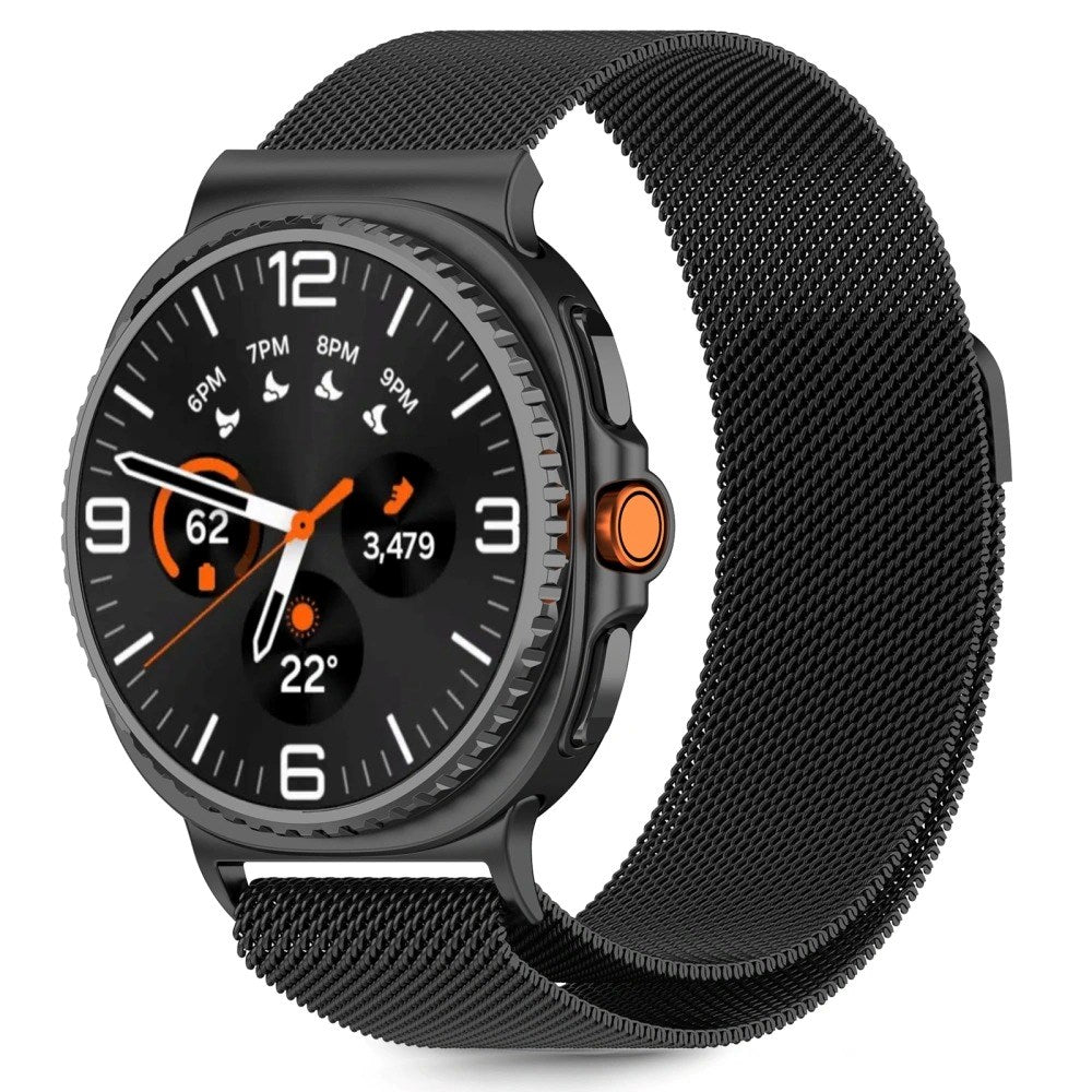 Tech-Protect Samsung Galaxy Watch 8 / 8 Classic (40 / 44 / 46mm) Milanse Rustfri Stål Rem - Sort
