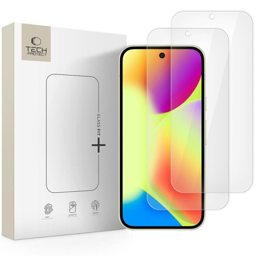 Google Pixel 11 Pro / 11 / 10 Pro / 10 / 9 Pro / 9 Tech-Protect Glass Fit+ Hærdet Beskyttelsesglas - 2 stk - Gennemsigtig