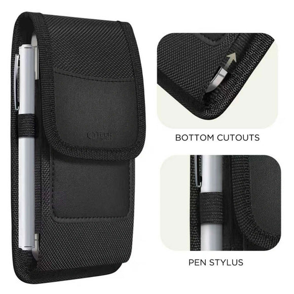 Tech-Protect Universal Nylon Mobil Etui - Mål (17.7 x 9.1 x 2.4 cm) - Sort
