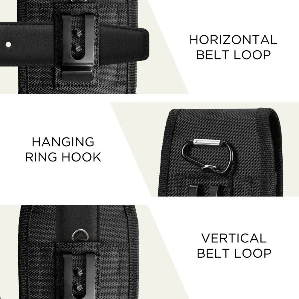 Tech-Protect Universal Nylon Mobil Etui - Mål (17.7 x 9.1 x 2.4 cm) - Sort