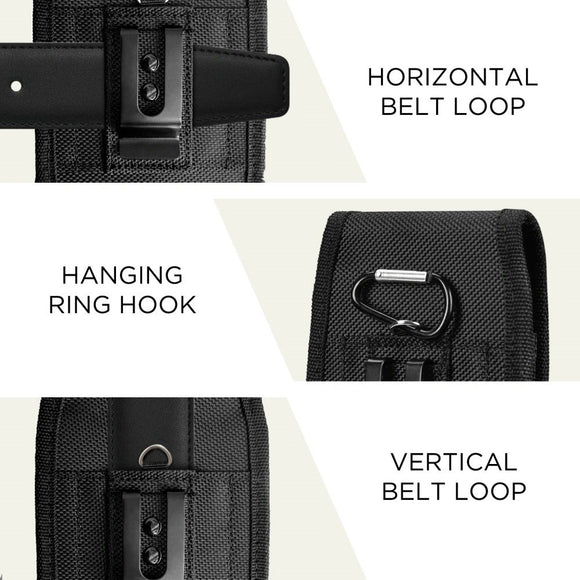 Tech-Protect Universal Nylon Mobil Etui - Mål (17.7 x 9.1 x 2.4 cm) - Sort