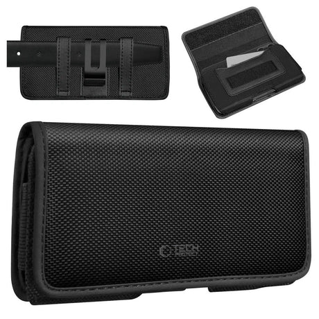 Tech-Protect Universal Nylon Mobil Etui - Mål (16.2 x 9 x 2.8 cm) - Sort