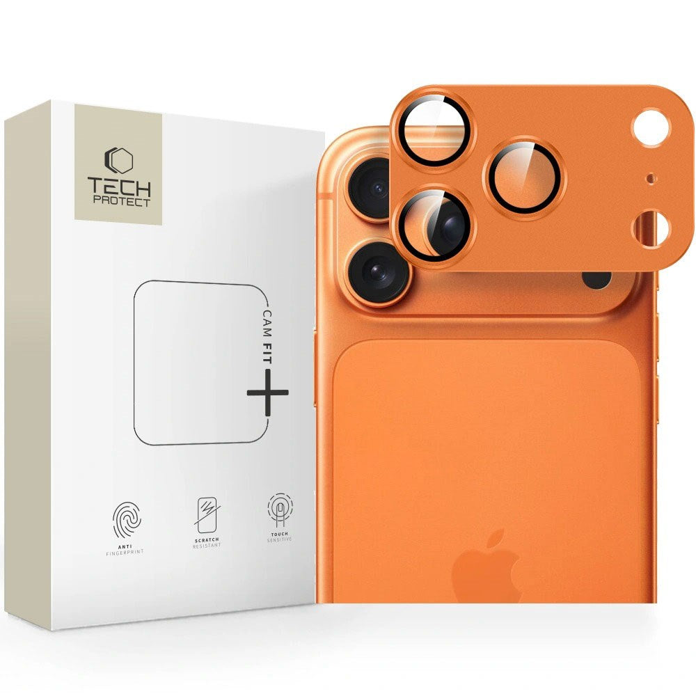 iPhone 17 Pro Tech-Protect Cam Fit+ Kameralinsebeskyttelsesglas - Orange