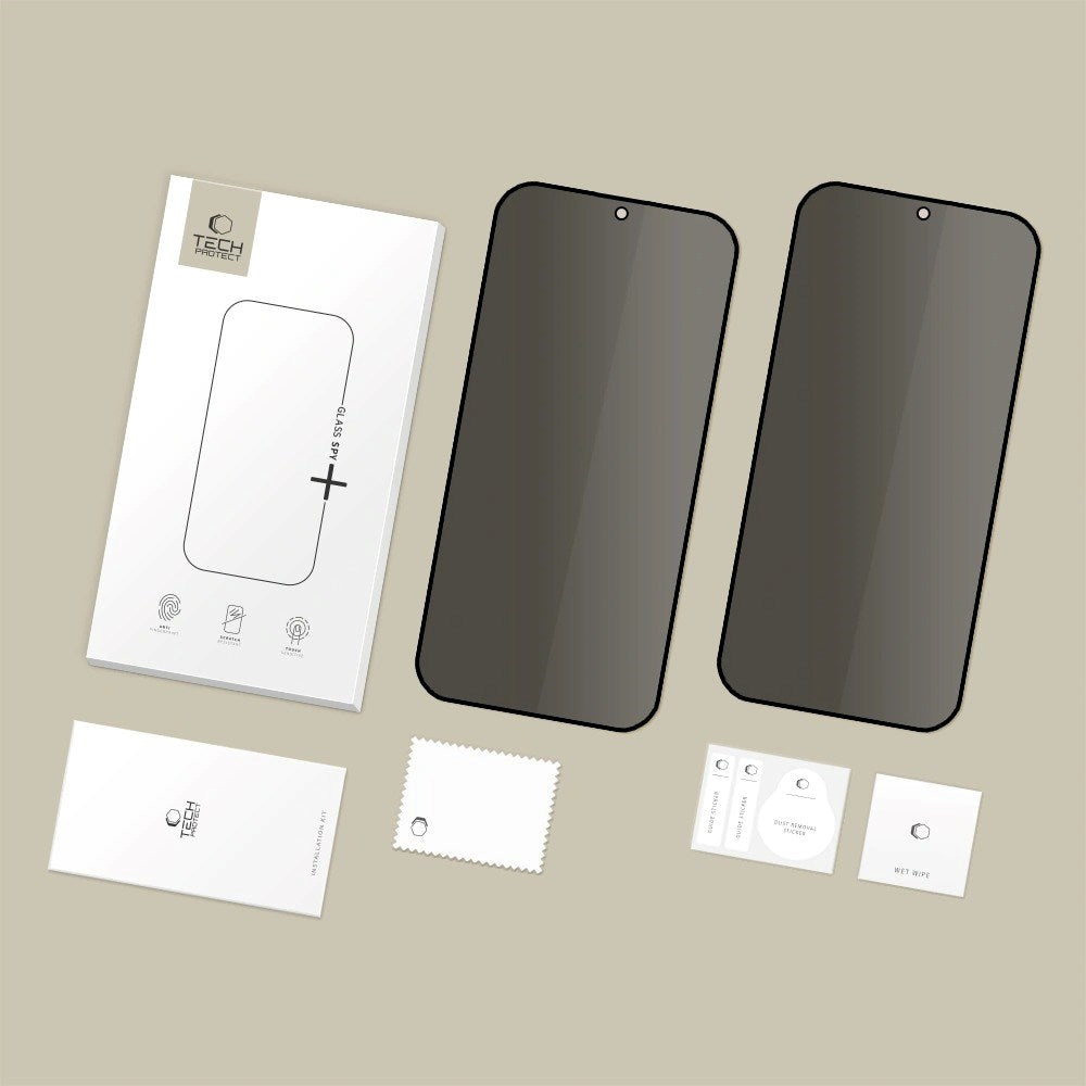 Samsung Galaxy S26 Tech-Protect Glass Spy+ Skærmbeskyttelsesglas - Privacy Funktion - 2 stk. - Gennemsigtig