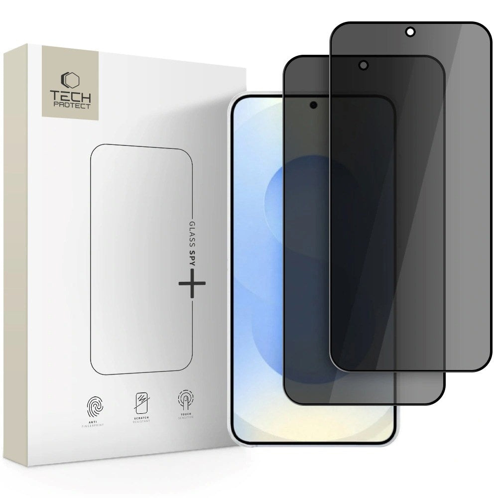 Samsung Galaxy S26+ (Plus) Tech-Protect Glass Spy+ Skærmbeskyttelsesglas - Privacy Funktion - 2 stk. - Gennemsigtig