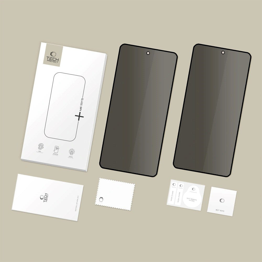 Samsung Galaxy S26 Ultra Tech-Protect Glass Spy+ Skærmbeskyttelsesglas - Privacy Funktion - 2 stk. - Gennemsigtig