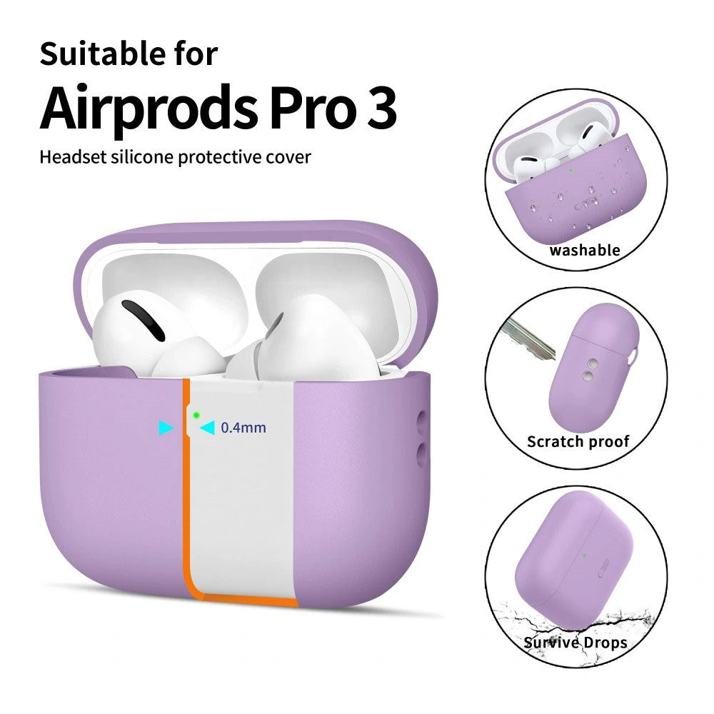 Apple AirPods Pro (3. Gen) Tech-Protect Silikone Cover m. Rem - Lilla